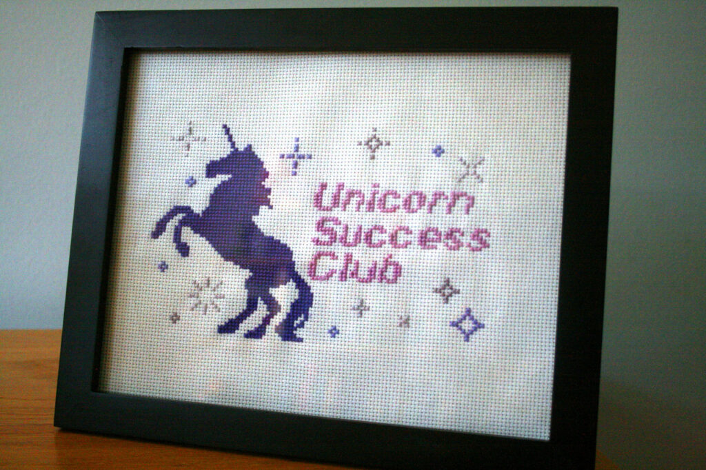 Unicorn Success Club Cross Stitch from Hugs are Fun