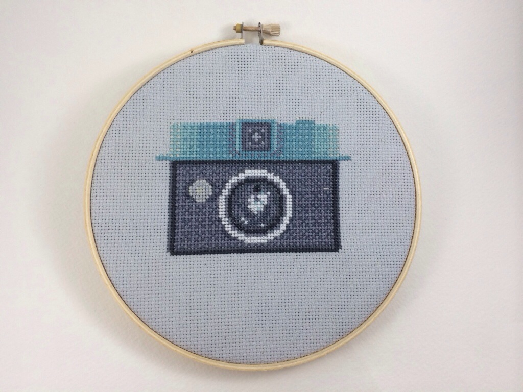 Vintage Camera Cross Stitch Pattern by Hugs are Fun