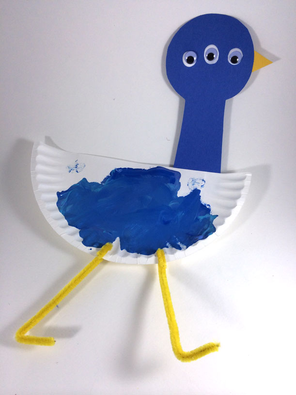 Toddler Craft - Paper Plate Bird by Hugs are Fun