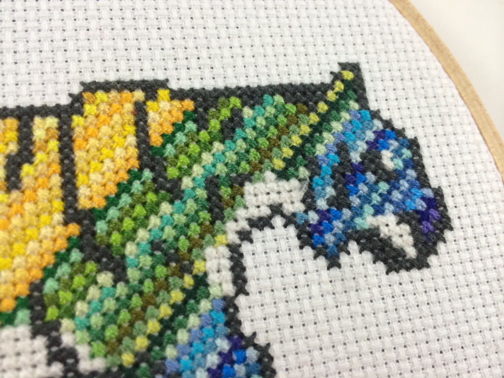Rainbow Cross Stitch Tiger by Hugs are Fun