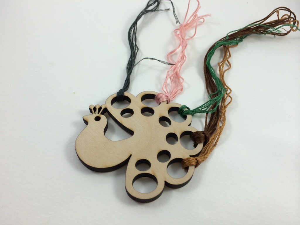 Laser Cut Peacock Embroidery Floss Organizer
