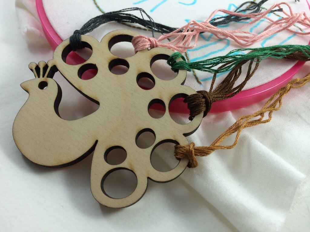 Laser Cut Peacock Embroidery Floss Organizer