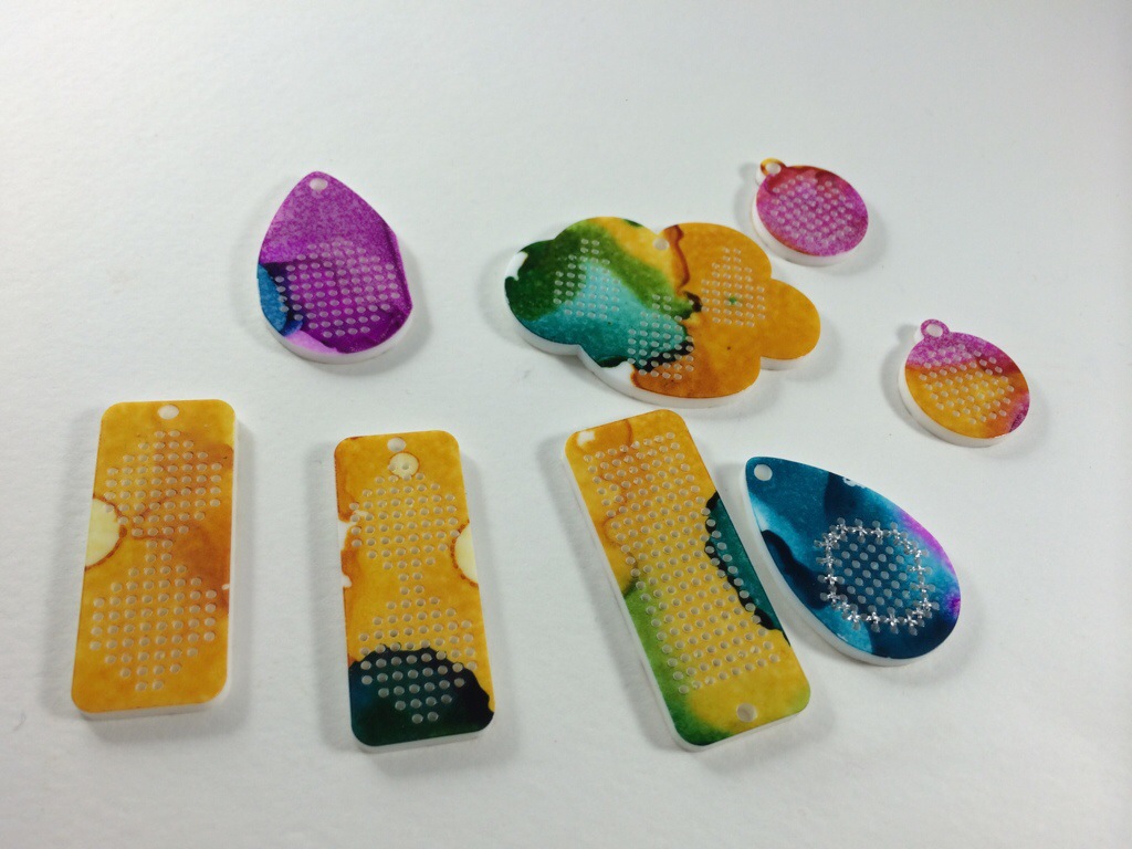 Alcohol Ink Cross Stitching by Hugs are Fun