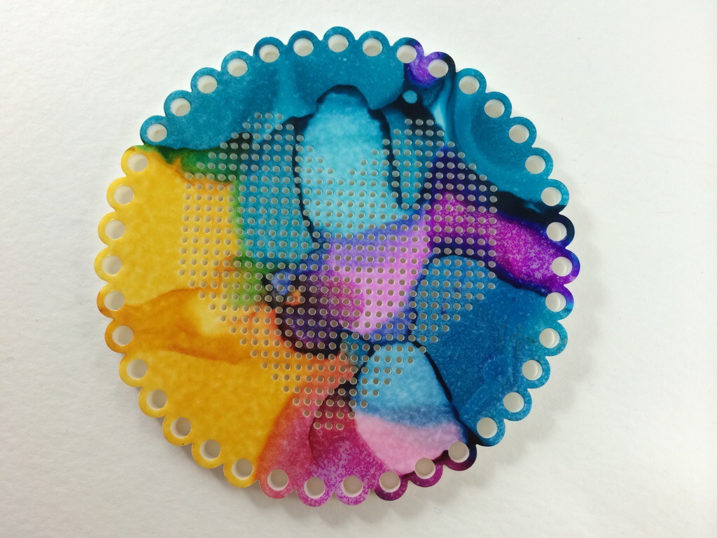 Alcohol Ink Cross Stitching by Hugs are Fun