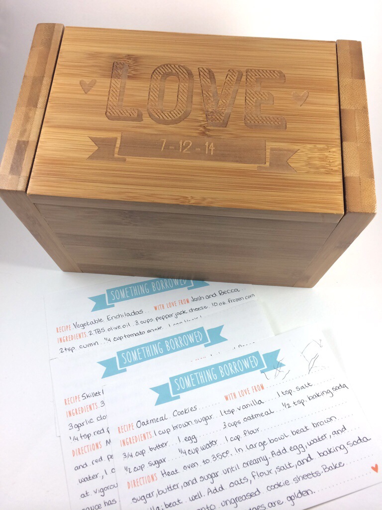 Laser Cut Recipe Box and Matching Embroidery from Hugs are Fun