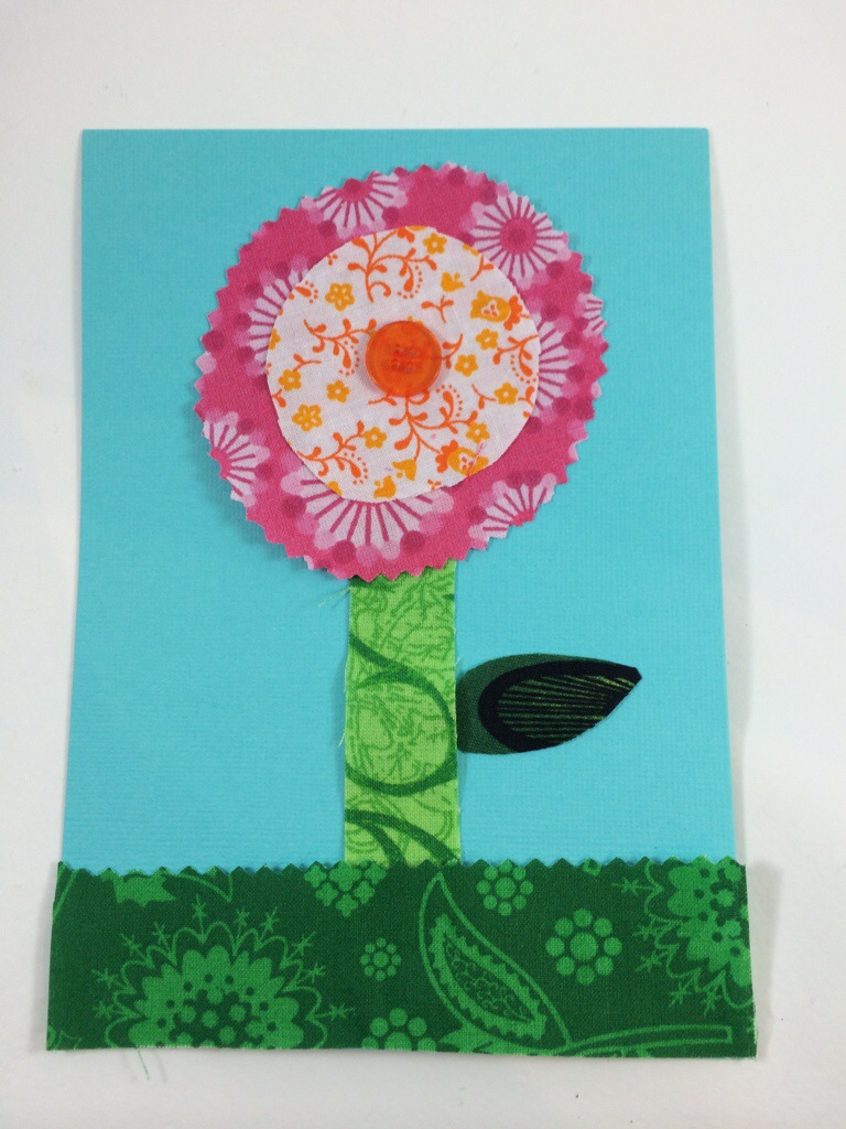 Fabric Flower Card by Hugs are Fun