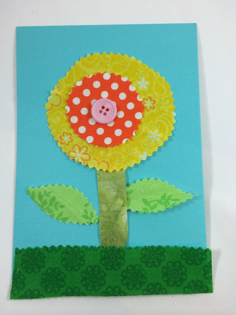 Fabric Flower Card by Hugs are Fun