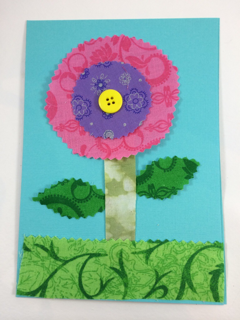 Fabric Flower Card by Hugs are Fun