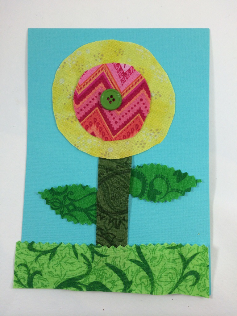 Fabric Flower Card by Hugs are Fun