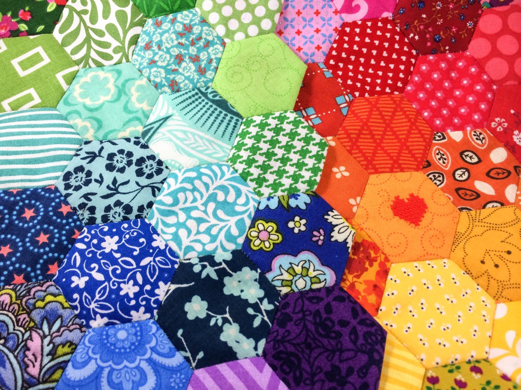 English Paper Piecing Hexagons by Hugs are Fun