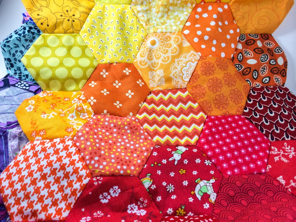 English Paper Piecing Hexagons by Hugs are Fun