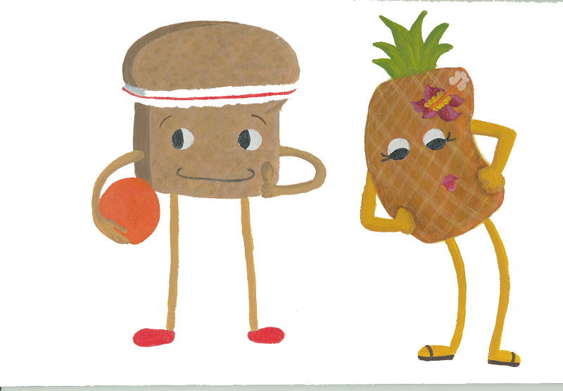 Bread and Pineapple Illustrations by Hugs are Fun