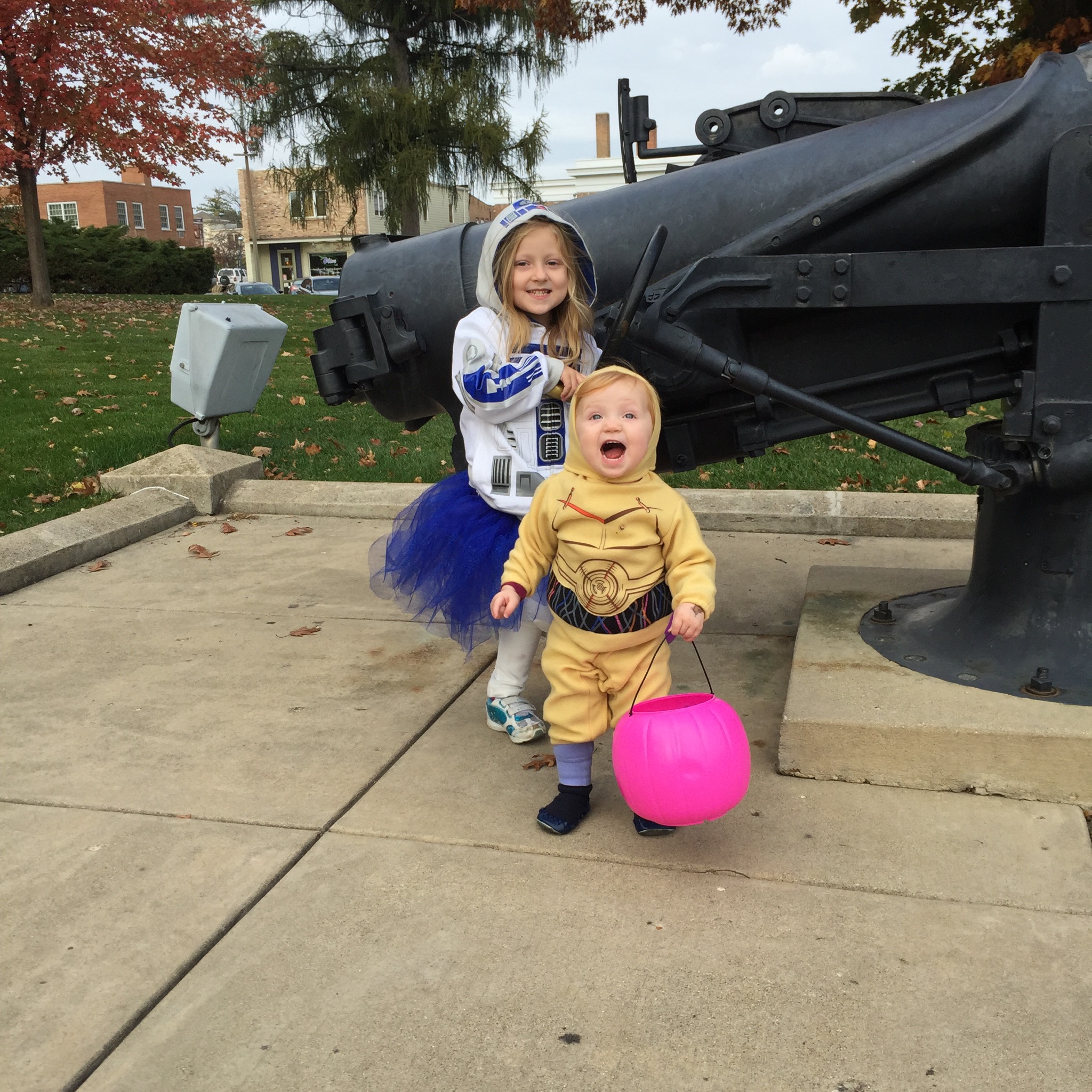 R2D2 and C3PO Costumes from Hugs are Fun