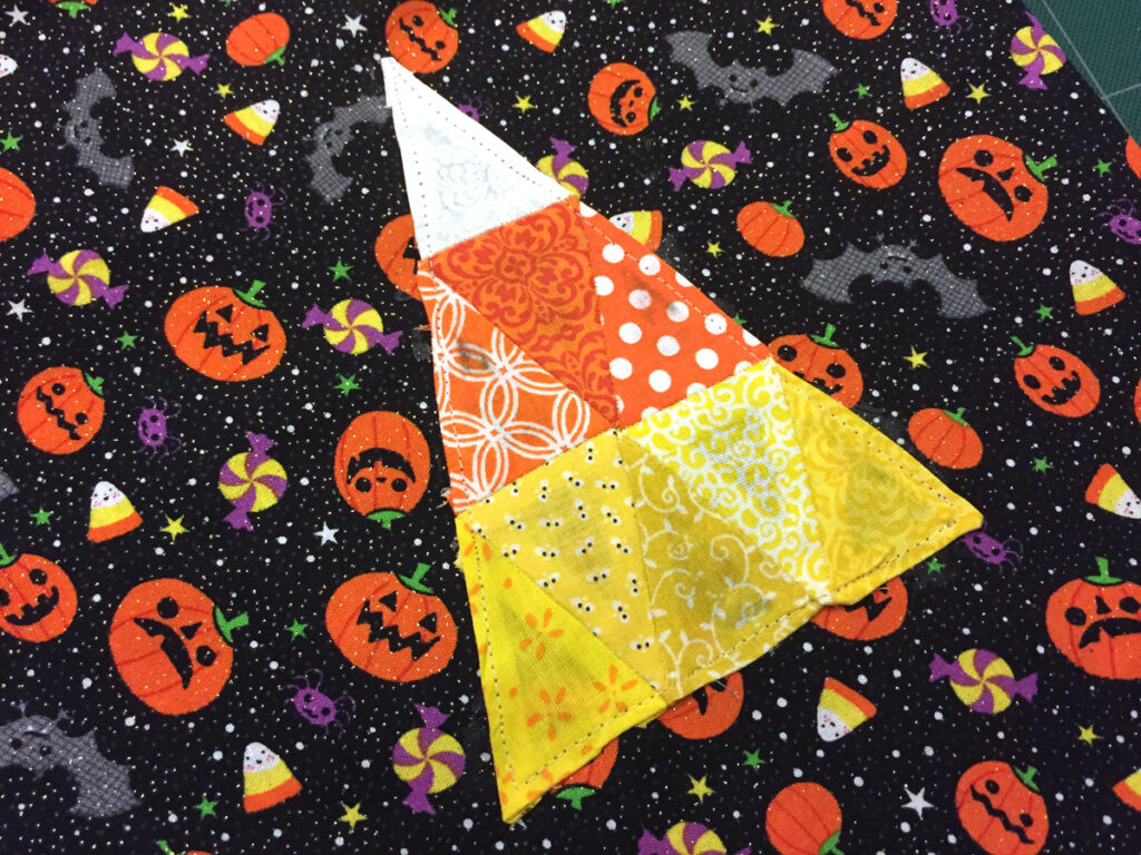 Halloween English Paper Pieced Candy Corn Pattern and Trick or Treat Bag from Hugs are Fun are Fun