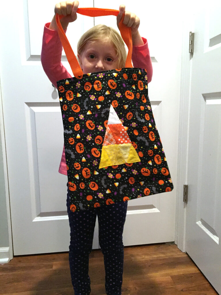 Halloween English Paper Pieced Candy Corn Pattern and Trick or Treat Bag from Hugs are Fun are Fun