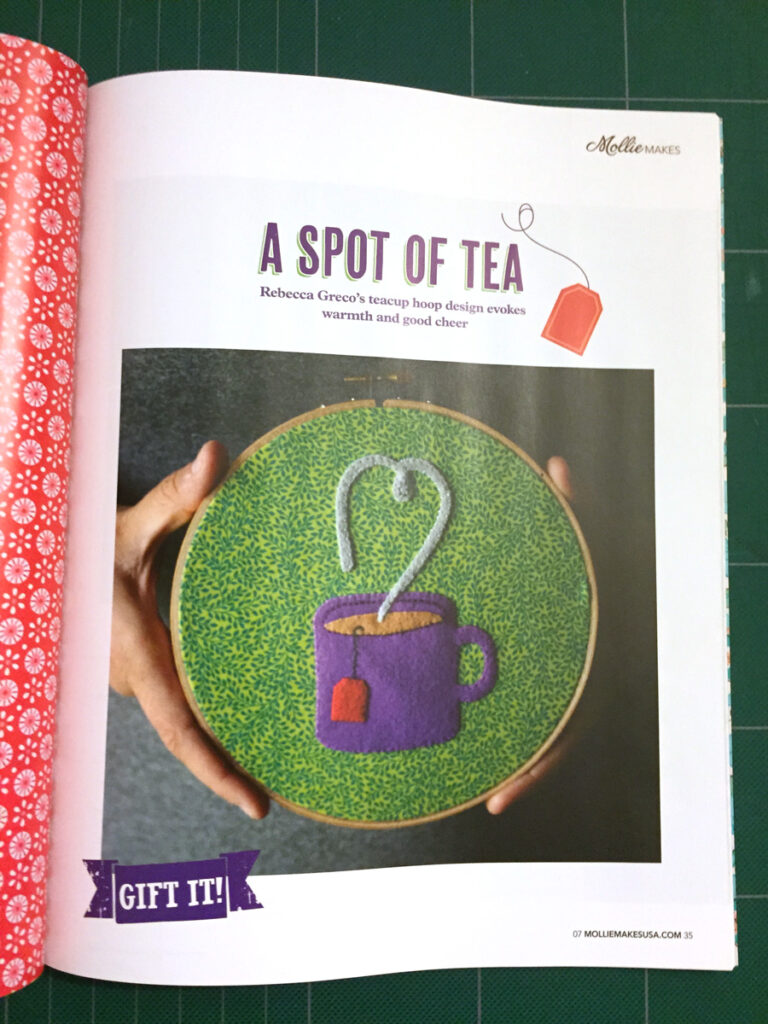 A Felt Tea Cup in Mollie Makes! by Hugs are Fun