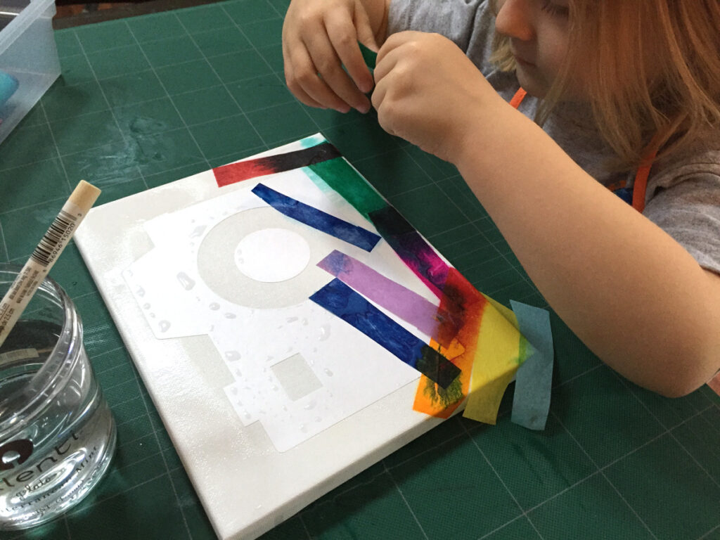 Silhouette Tissue Paper Canvas Art by Hugs are Fun