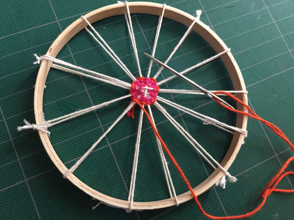 Circular Weaving with Baker's Twine from Hugs are Fun