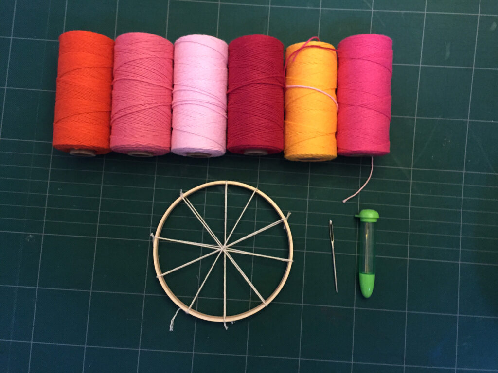 Circular Weaving with Baker's Twine from Hugs are Fun