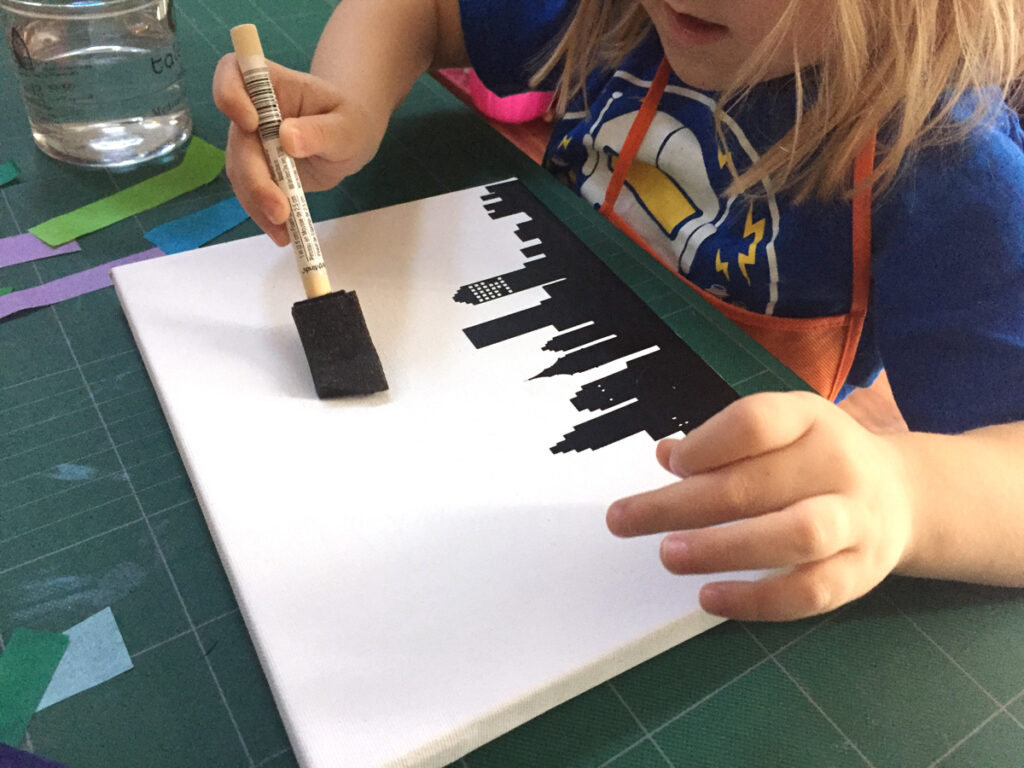 Silhouette Tissue Paper Canvas Art by Hugs are Fun