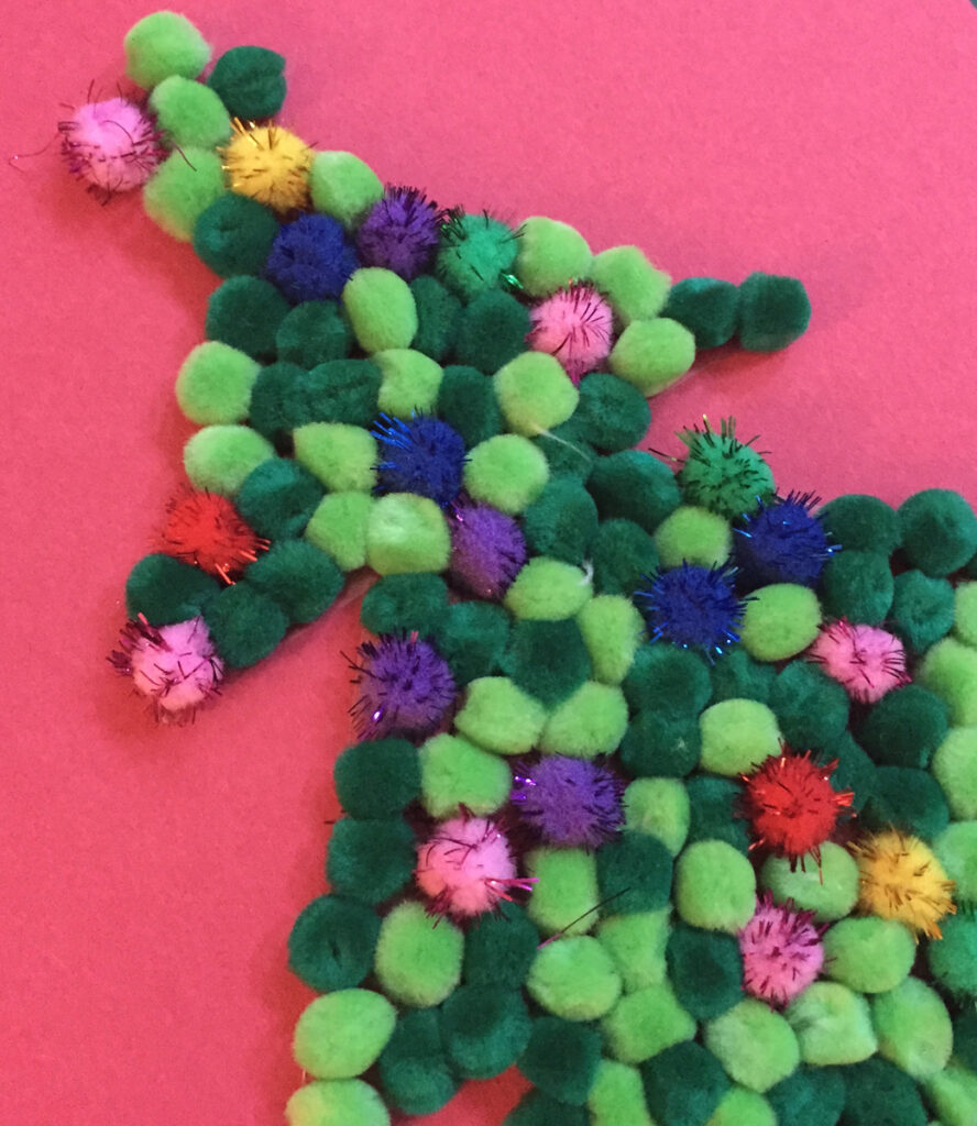 Silhouette Pom Pom Christmas Tree from Hugs are Fun
