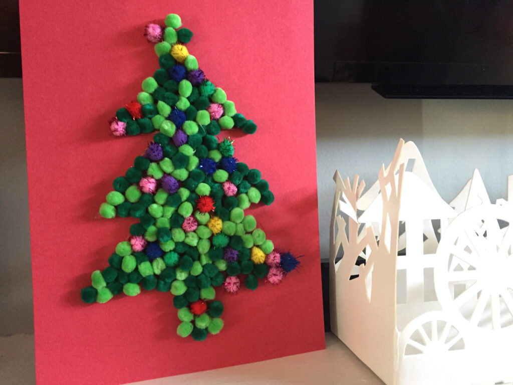 Silhouette Pom Pom Christmas Tree from Hugs are Fun