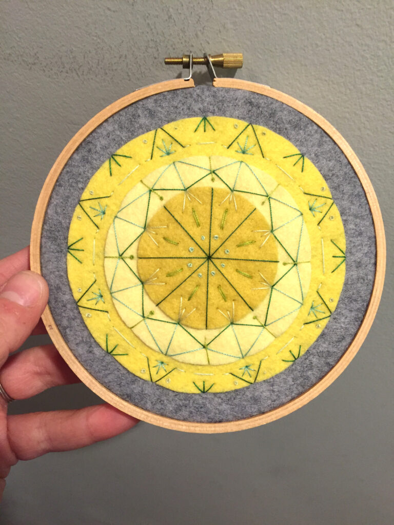 Gifts I Made - Embroidered Felt Mandalas from Hugs are Fun