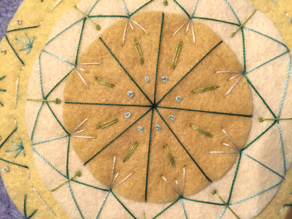 Gifts I Made - Embroidered Felt Mandalas from Hugs are Fun
