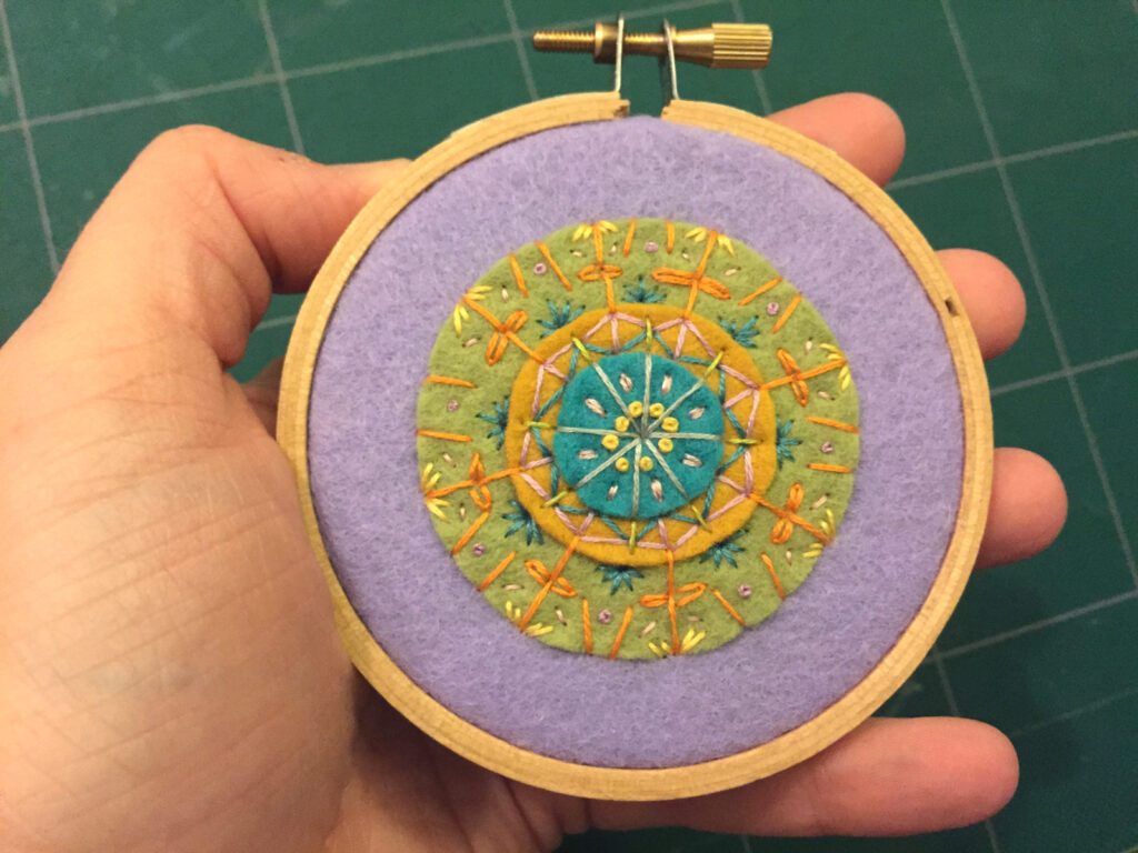 Gifts I Made - Embroidered Felt Mandalas from Hugs are Fun