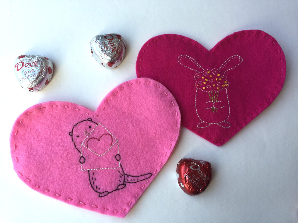 Stitch Love Blog Hop - Felt Heart Pouches from Hugs are Fun