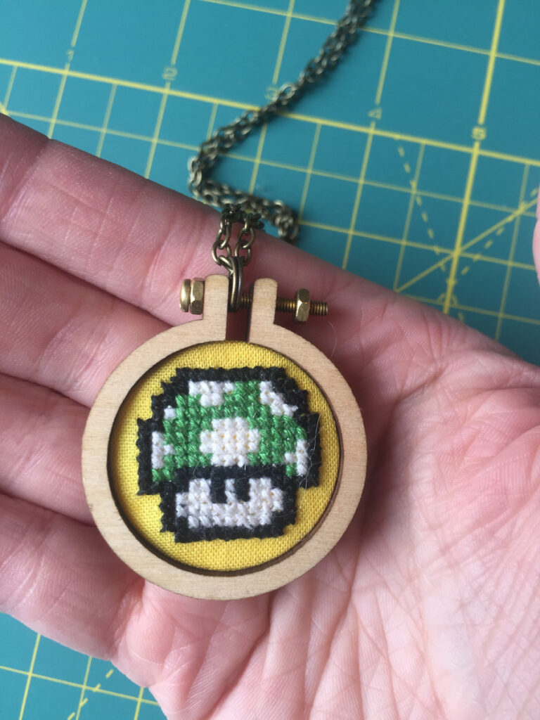 Free Cross Stitch Pattern - Mario 1 Up Mushroom from Hugs are Fun