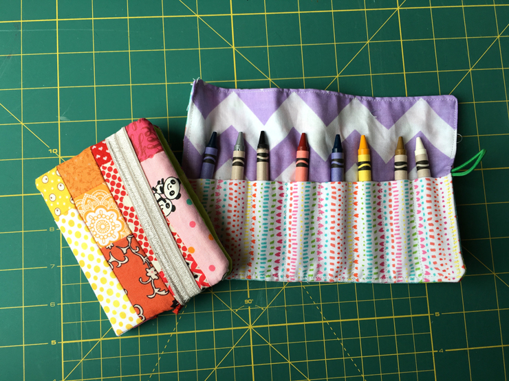 Simple Gift Idea - Mini Composition Books and Crayon Rolls from Hugs are Fun