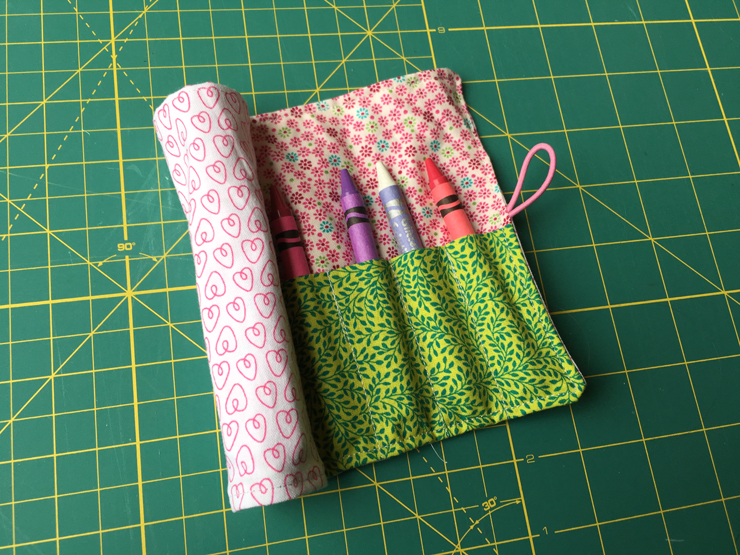 Simple Gift Idea - Mini Composition Books and Crayon Rolls from Hugs are Fun