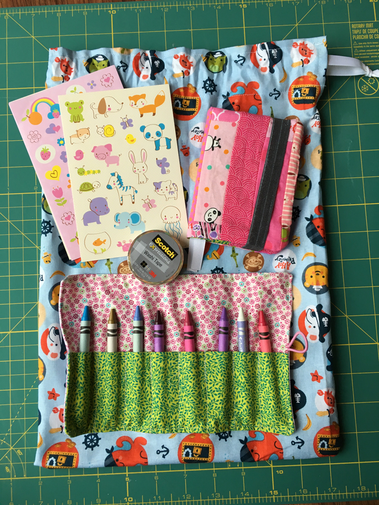 Simple Gift Idea - Mini Composition Books and Crayon Rolls from Hugs are Fun