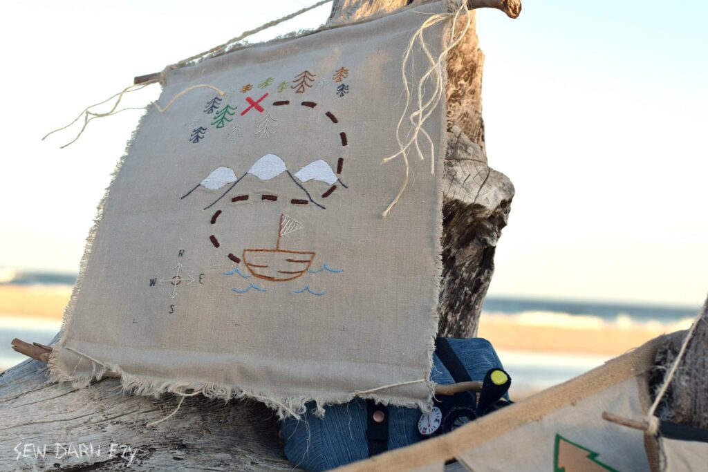 Treasure Map Embroidery - One Thimble Issue 10 from Hugs are Fun