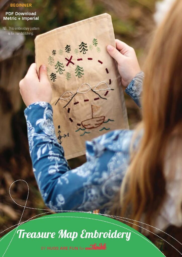 Treasure Map Embroidery - One Thimble Issue 10 from Hugs are Fun