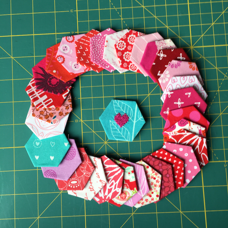 A Reverse Appliqué Heart from Hugs are Fun