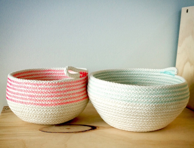 sewn rope baskets