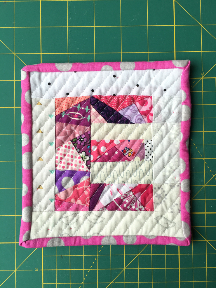 Paper Pieced Monogram Mini Quilts from Hugs are Fun