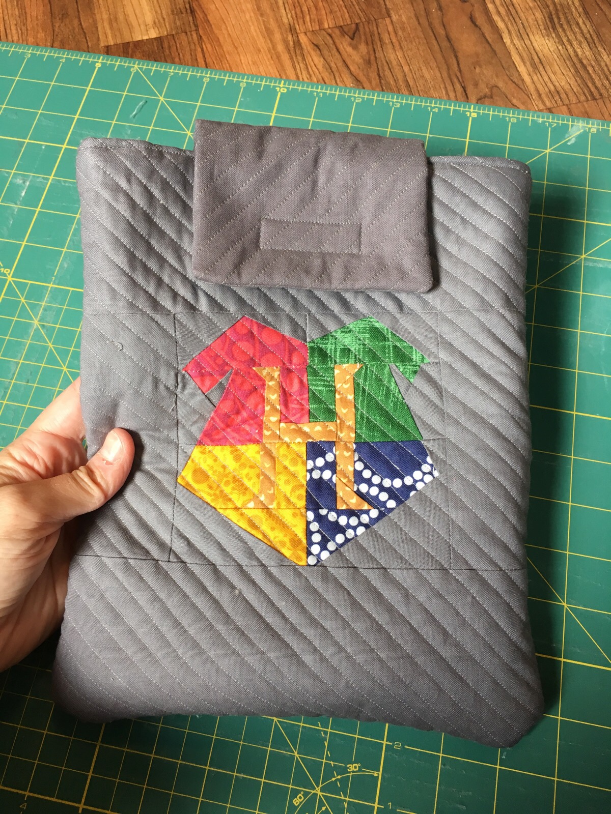 Quilted Hogwarts iPad Sleeve from Hugs are Fun